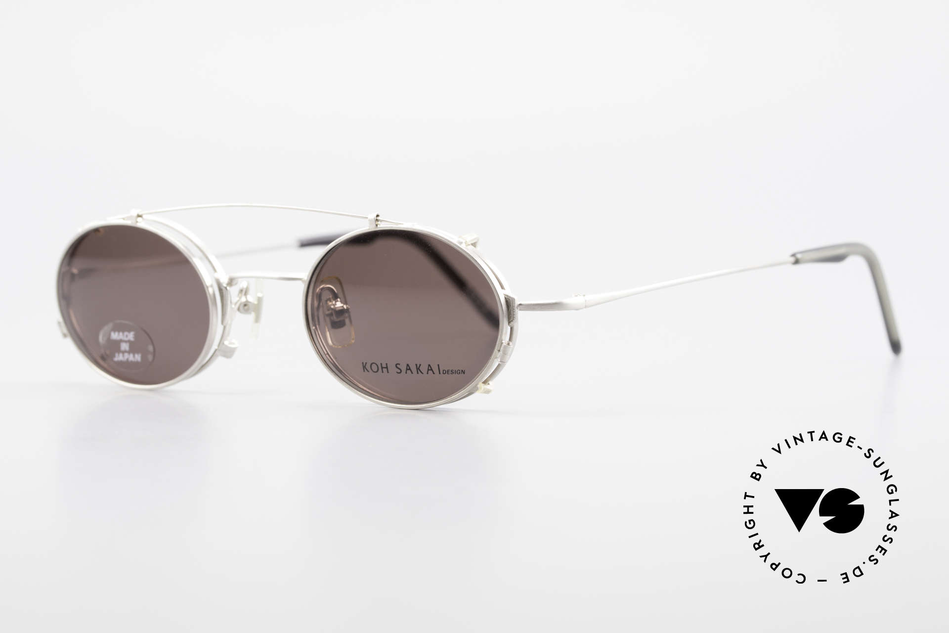 Koh Sakai KS9711 Small Oval Glasses Clip On, designed in Los Angeles and produced in Sabae (Japan), Made for Men and Women