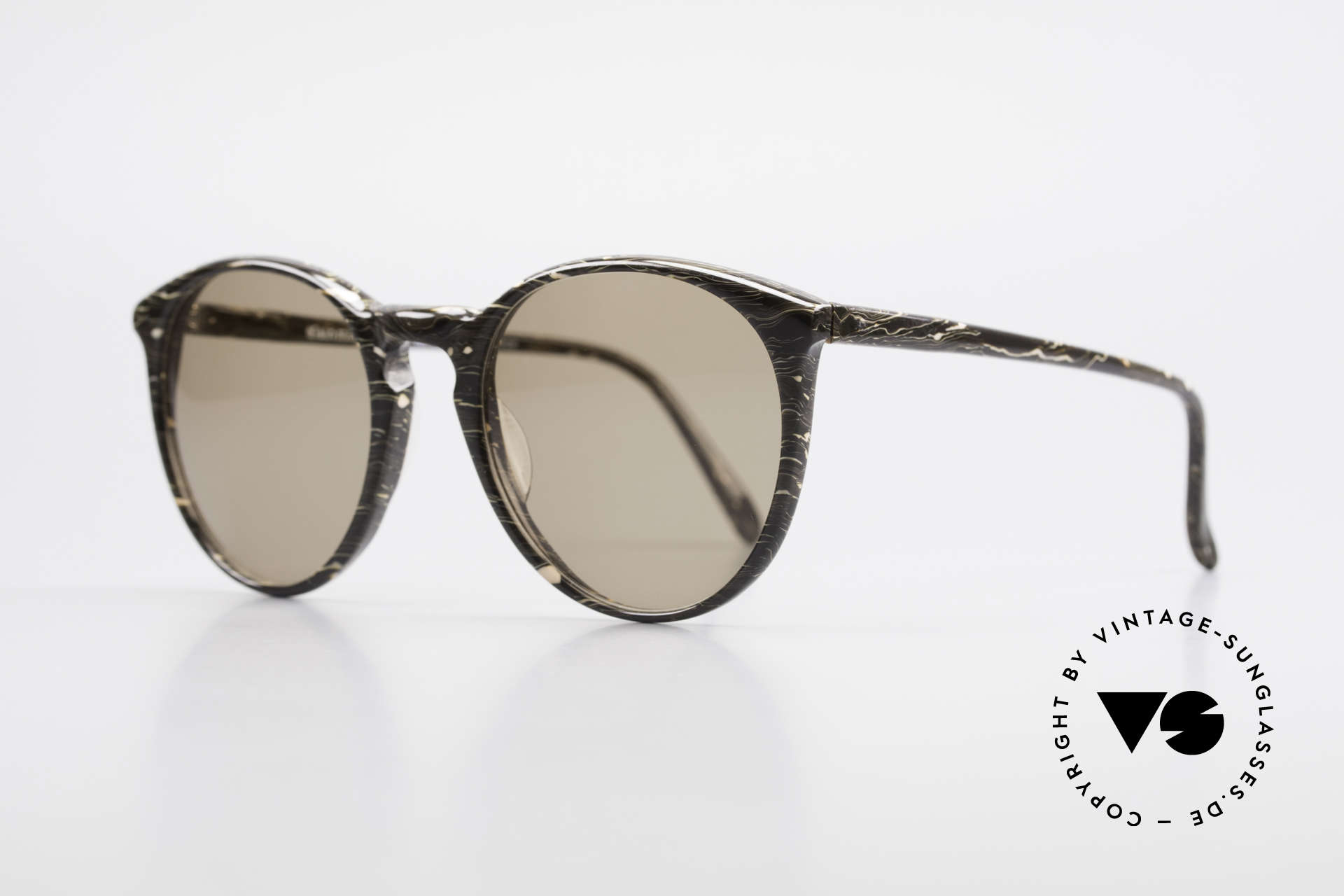 Alain Mikli 901 / 429 Brown Marbled Panto Shades, interesting frame pattern: brown / gray marbled, Made for Men and Women