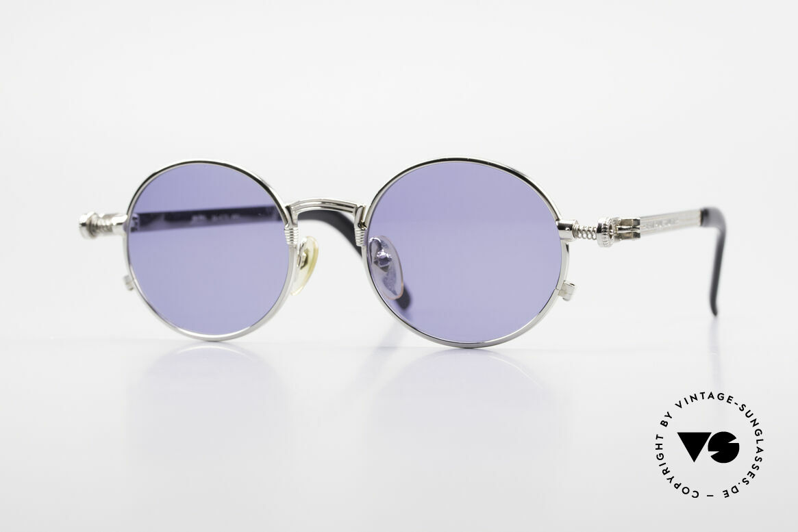 Jean Paul Gaultier 56-4178 Round Industrial Vintage Frame, round Jean Paul Gaultier luxury sunglasses from 1996, Made for Men