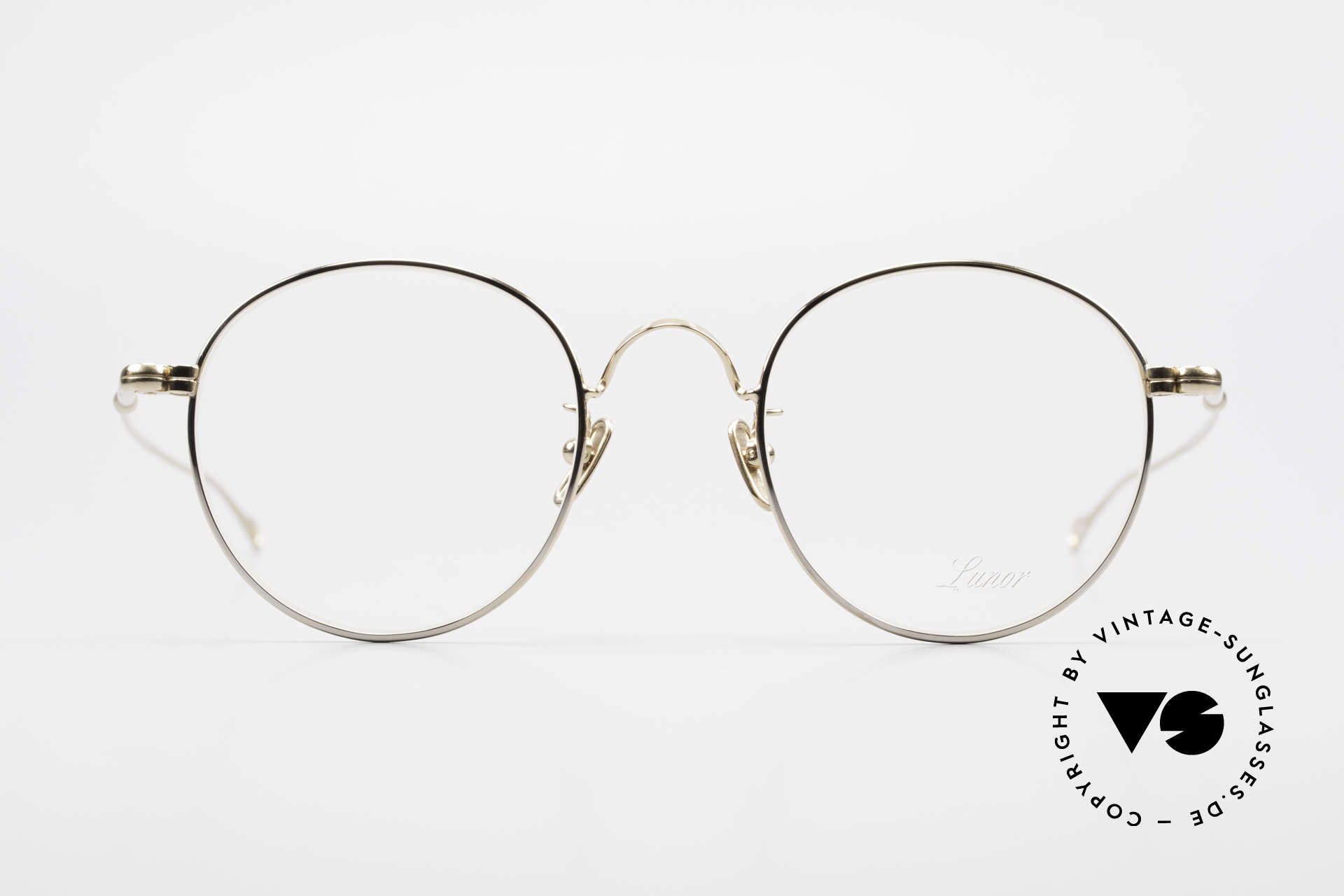 Lunor V 111 Men's Panto Frame Gold Plated, without ostentatious logos (but in a timeless elegance), Made for Men