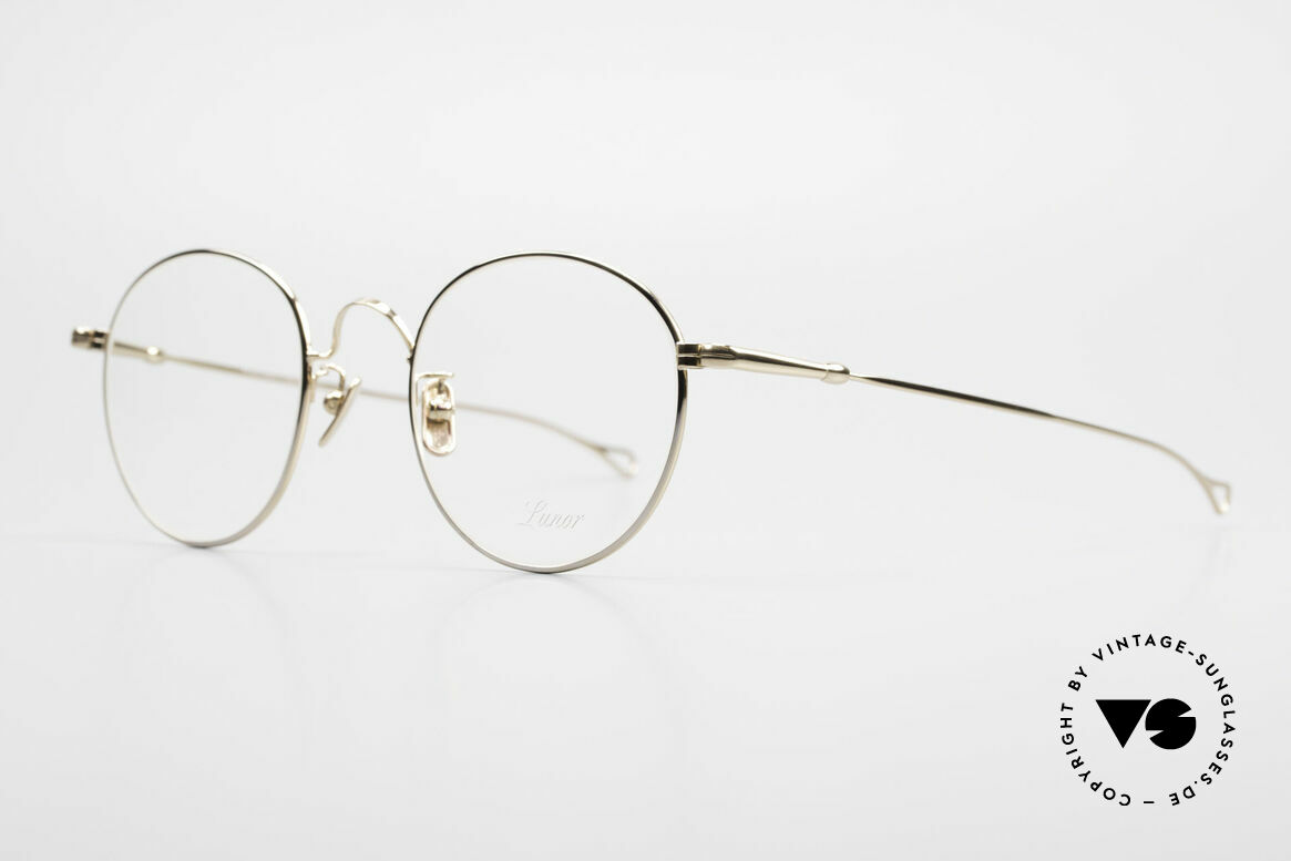 Lunor V 111 Men's Panto Frame Gold Plated, model V 111: gold-plated Panto glasses for gentlemen, Made for Men