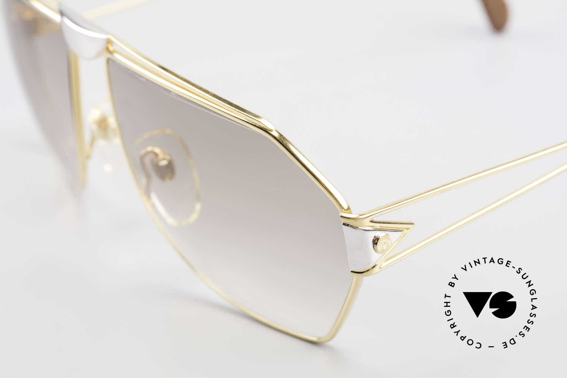 St. Moritz 403 Luxury Jupiter Sunglasses 80s, precious materials (gold-plated and platinum-plated), Made for Men