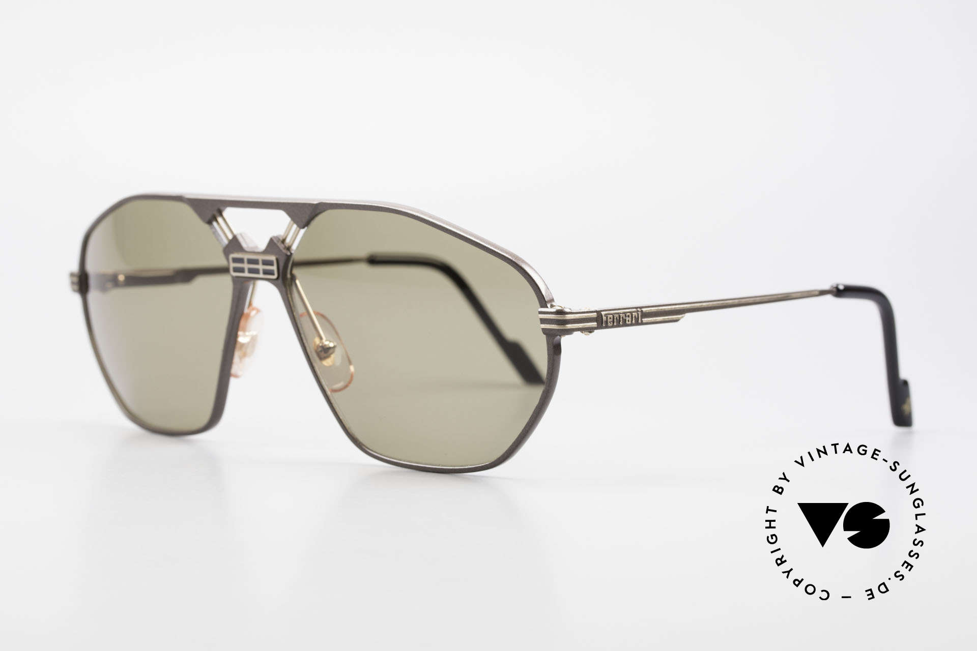 Ferrari F22/S Men's Rare Vintage XL Shades, modified "aviator sunglasses"; flexible spring hinges, Made for Men