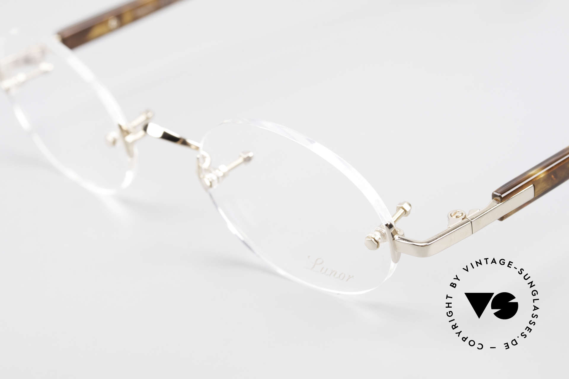 Glasses Lunor Classic Oval GP Oval Rimless Frame Gold Plated