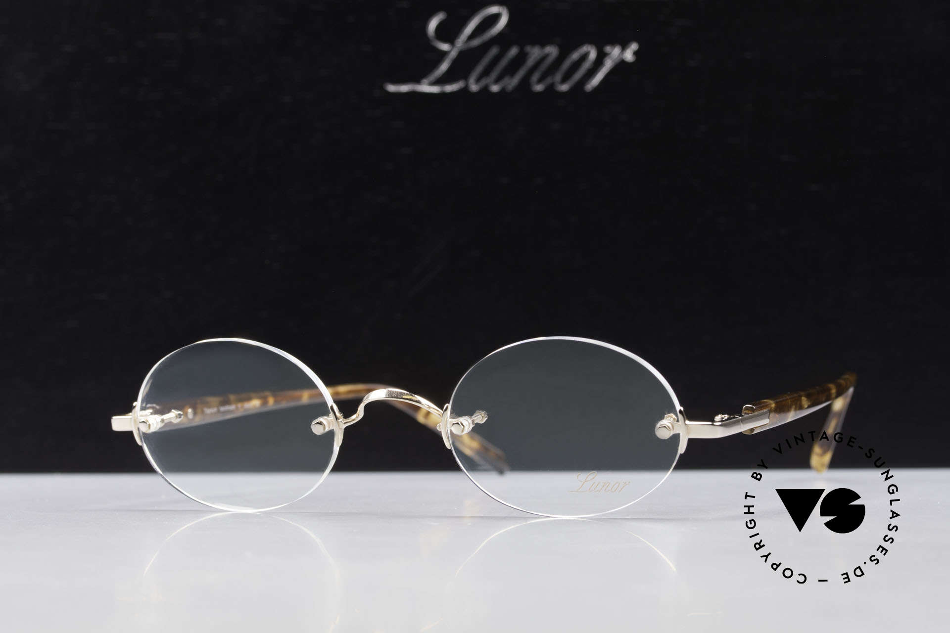 Glasses Lunor Classic Oval GP Oval Rimless Frame Gold Plated