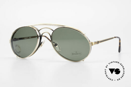 Bugatti 07823 Old 80's Glasses With Clip On Details
