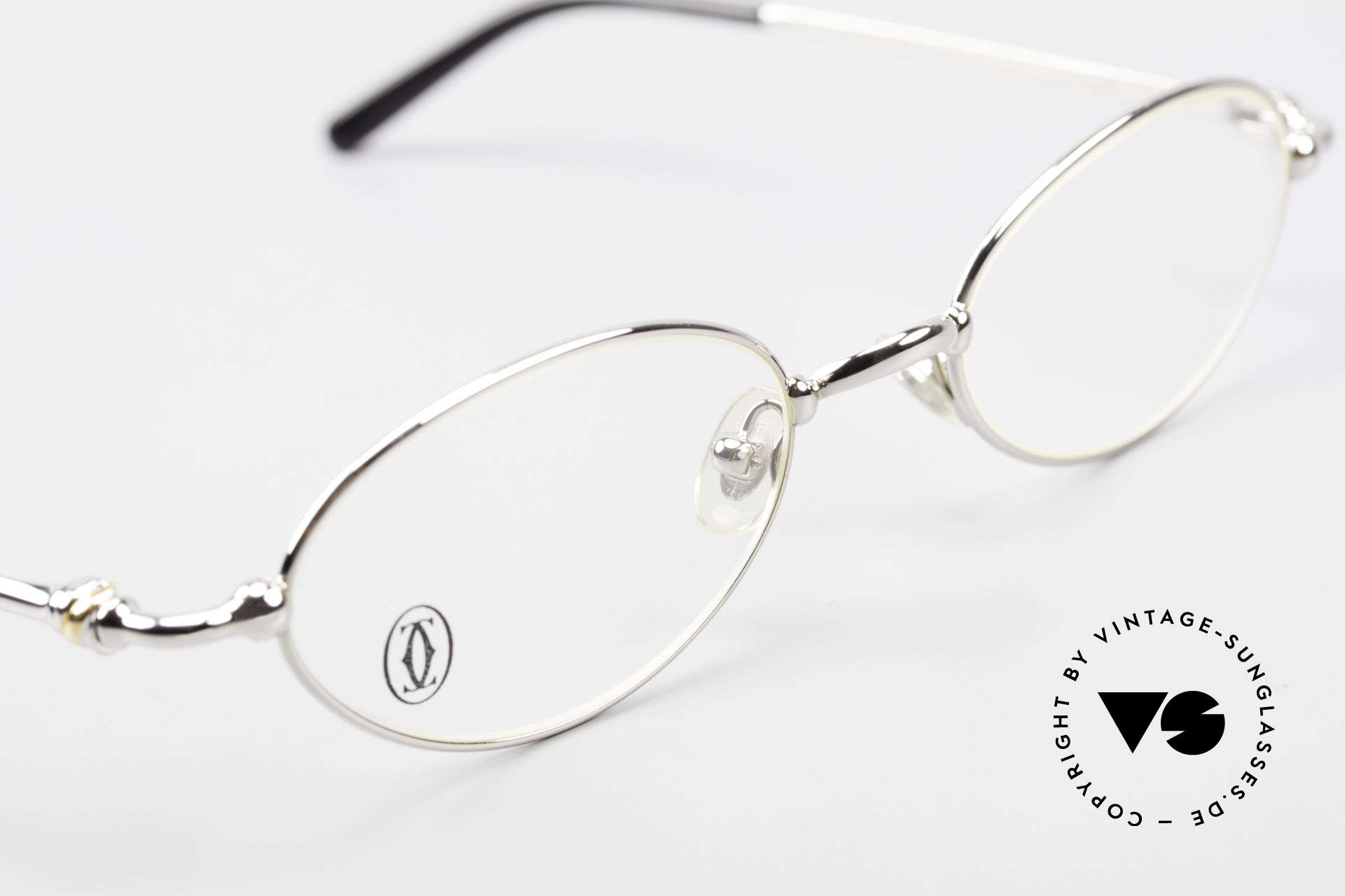 Glasses Cartier Mizar Oval Frame Luxury Platinum
