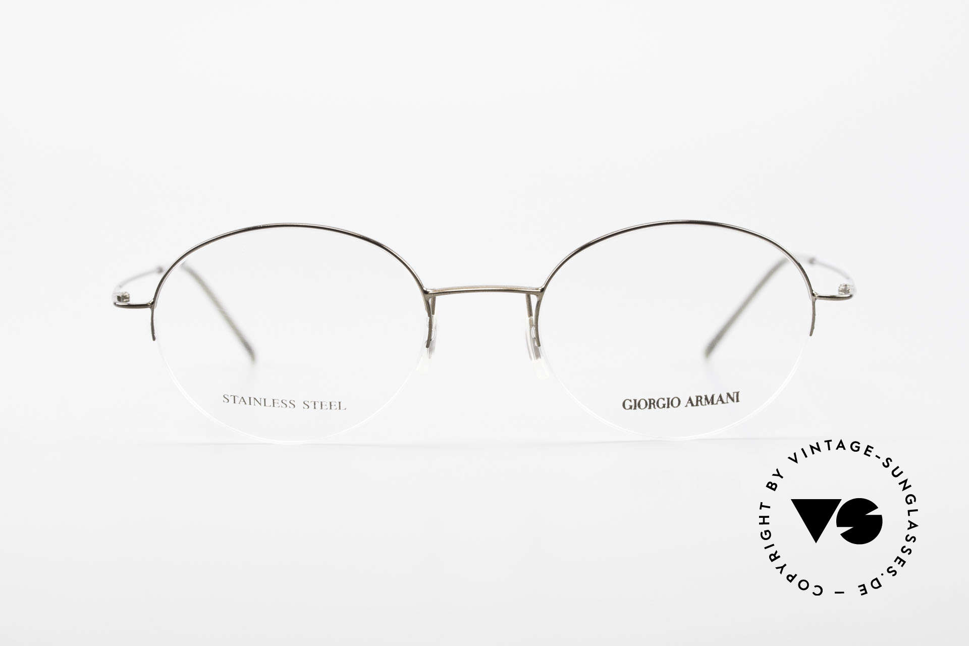giorgio armani wire framed round glasses