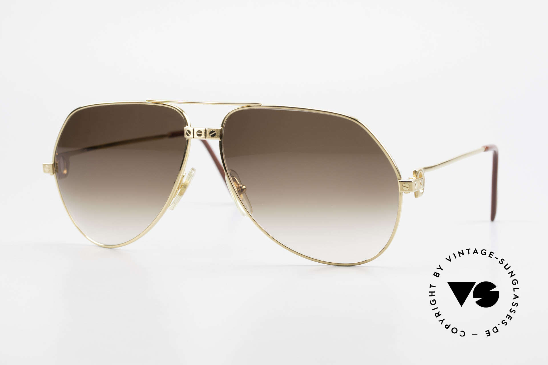 Cartier Vendome Santos - L Special Edition Fully Gold, unique Cartier Vendome sunglasses, LARGE size 62°14, Made for Men