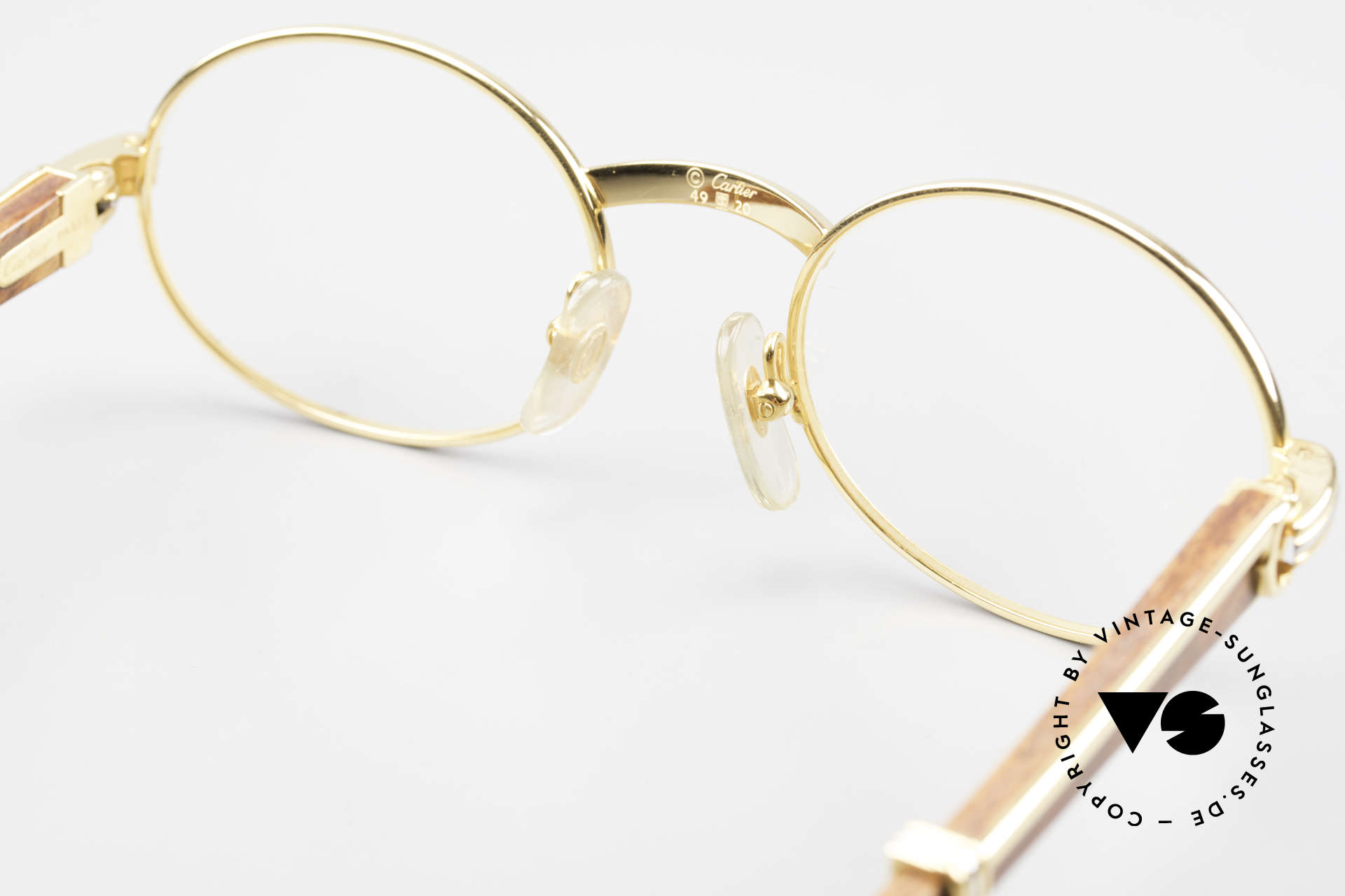 Glasses Cartier Giverny Oval Wood Glasses Gold Plated