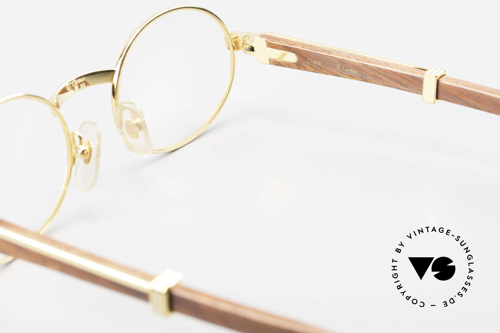Glasses Cartier Giverny Oval Wood Glasses Gold Plated