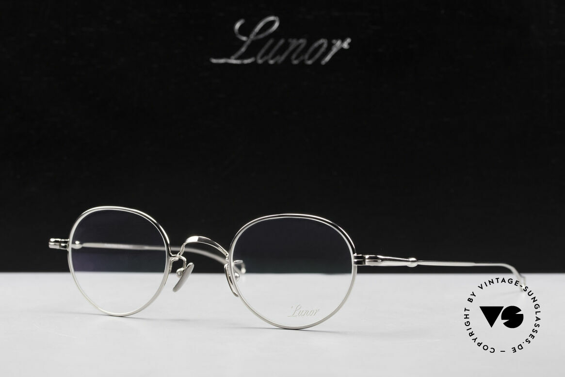 Lunor V 108 Panto Frame Platinum Plated, Size: medium, Made for Men