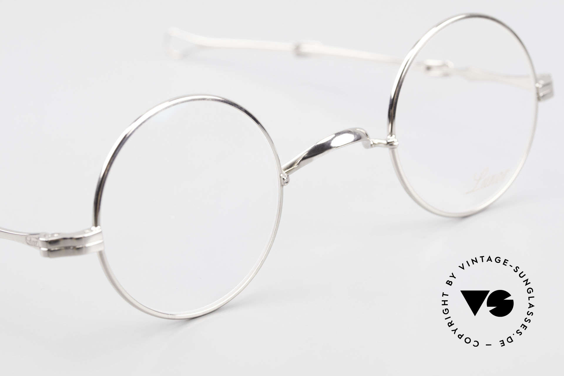 Lunor I 12 Telescopic Round Glasses Slide Temples, unworn RARITY (for all lovers of quality) from app. 1999, Made for Men and Women