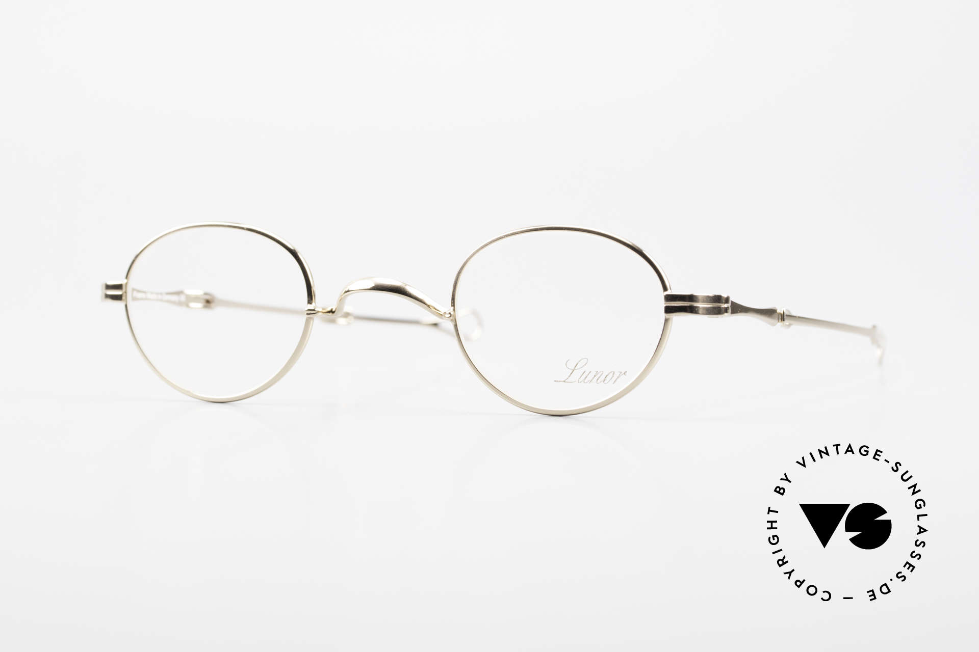 Lunor I 03 Telescopic Gold Plated With Slide Temples, Lunor: shortcut for French "Lunette d'Or" (gold glasses), Made for Men and Women