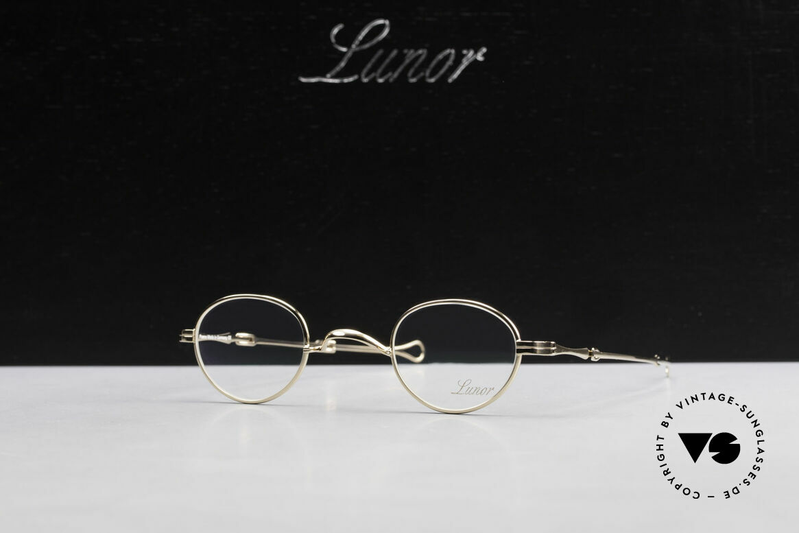 Lunor I 03 Telescopic Gold Plated With Slide Temples, Size: extra small, Made for Men and Women