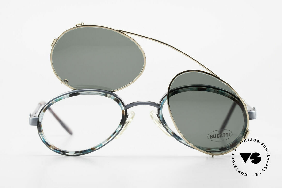 Bugatti 05728T 90's Men's Eyeglasses Sun Clip, Size: medium, Made for Men