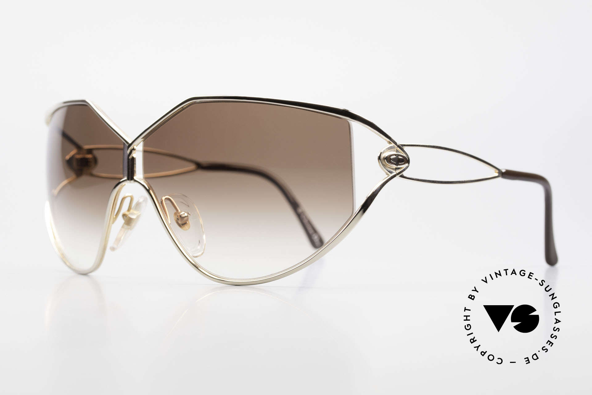 Christian Dior 2345 Ladies 90s Designer Sunglasses, the costly frame is GOLD-PLATED (très chic), Made for Women