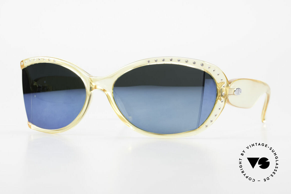 Christian Dior 2439 80's Crystal Sunglasses Gem, futuristic Christian Dior ladies sunglasses from 1989, Made for Women