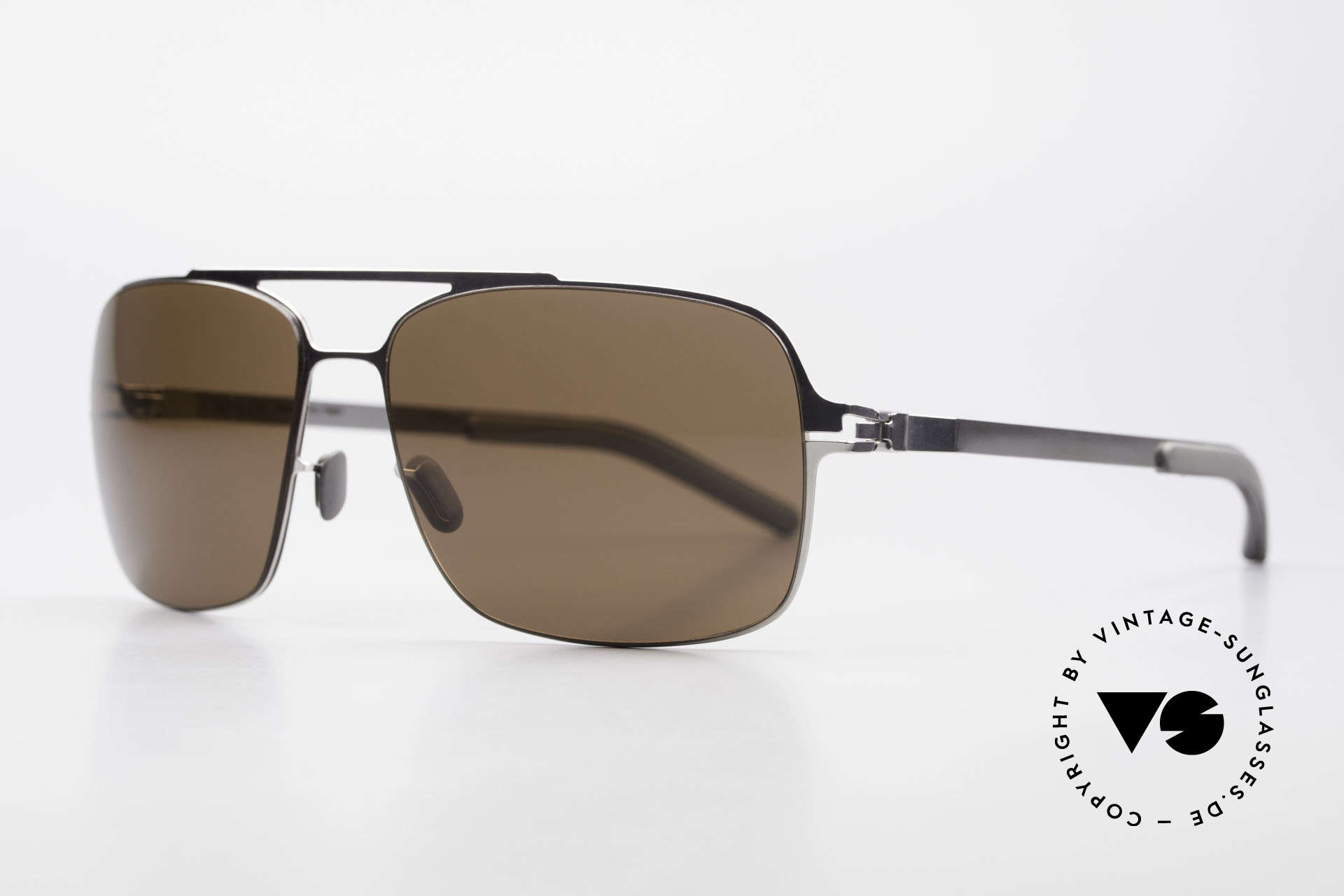 Mykita Troy Collection No 1 Mykita Shades, Collection No.1 TROY Shinysilver, brown-solid, 58/15, Made for Men