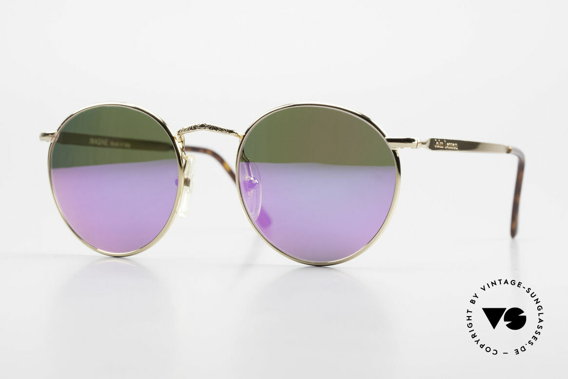 John Lennon - Imagine With Pink Mirrored Sun Lenses, vintage glasses of the original 'John Lennon Collection', Made for Men and Women