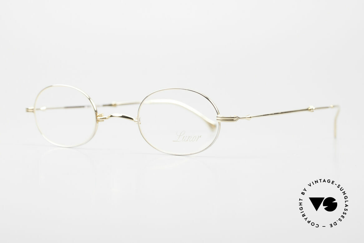 Lunor XXV Folding 04 Oval Foldable Frame Gold Plated, well-known for the "W-bridge" & the plain frame designs, Made for Men and Women