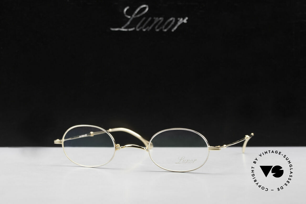 Lunor XXV Folding 04 Oval Foldable Frame Gold Plated, Size: extra small, Made for Men and Women