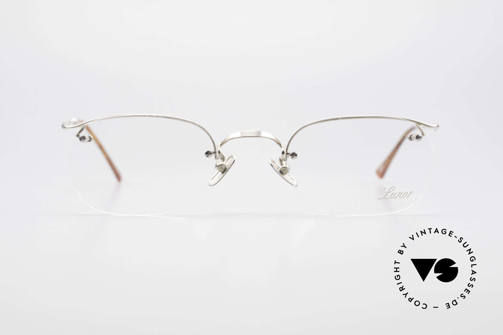 Lunor Classic One Semi Rimless Vintage Glasses, traditional German brand; quality handmade in Germany, Made for Men and Women