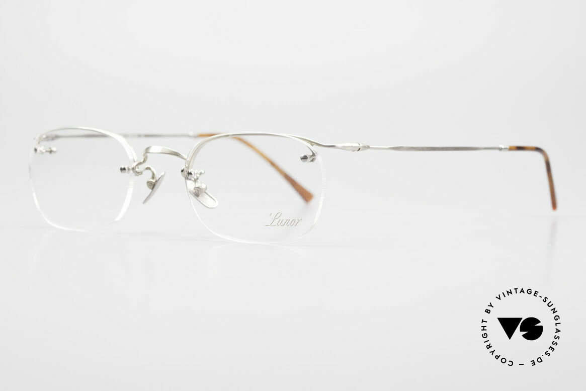 Lunor Classic One Semi Rimless Vintage Glasses, well-known for the "W-bridge" & the plain frame designs, Made for Men and Women