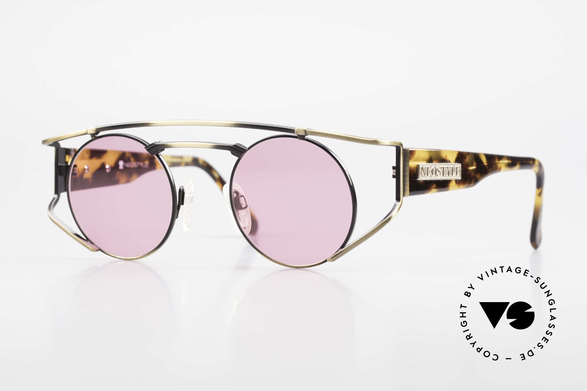 Neostyle Superstar 1 Steampunk Sunglasses Pink, NEOSTYLE Superstar 1, col. 801, size 45-23 frame, Made for Men and Women