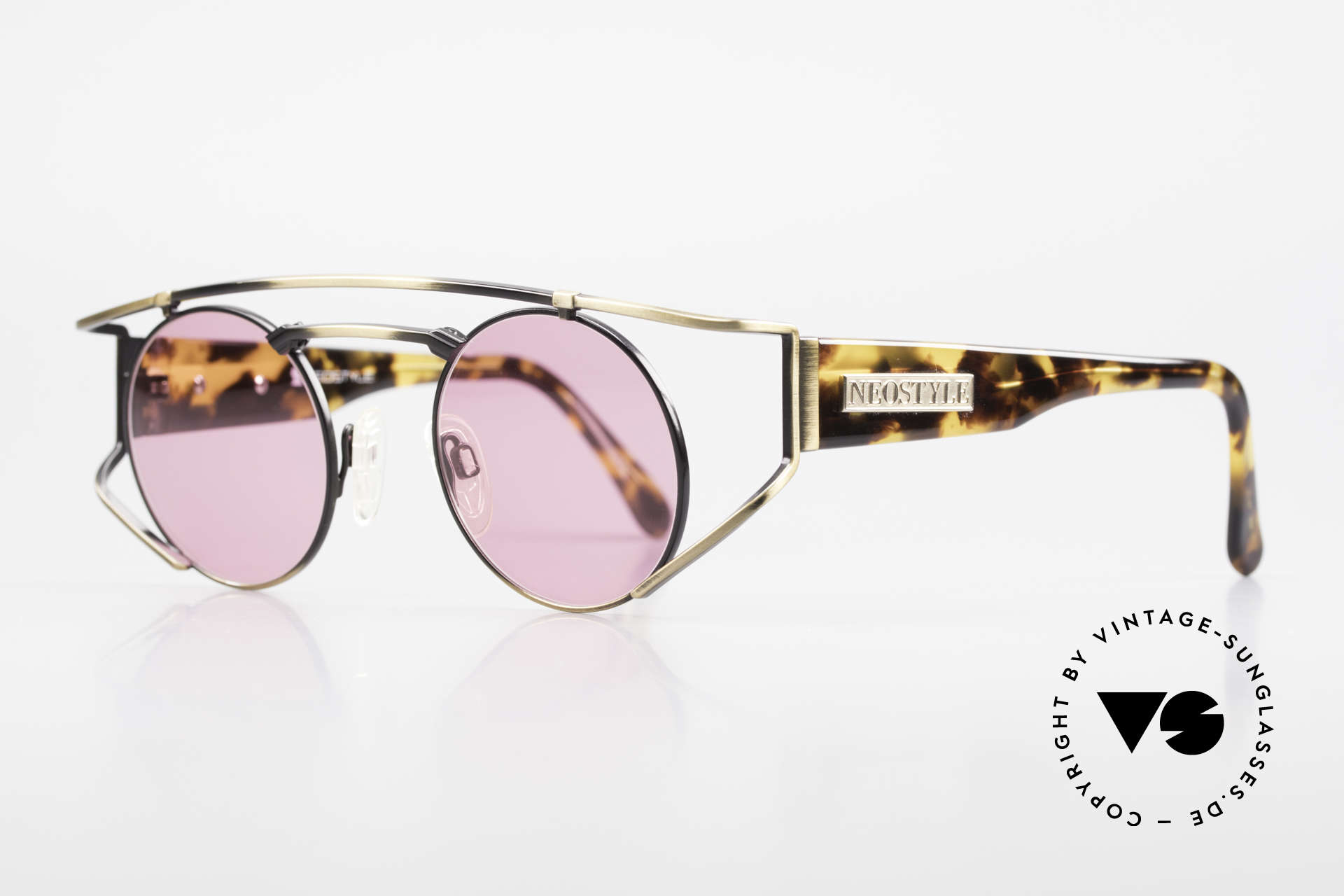 Neostyle Superstar 1 Steampunk Sunglasses Pink, yellow-brownish coloring in a kind of camouflage, Made for Men and Women