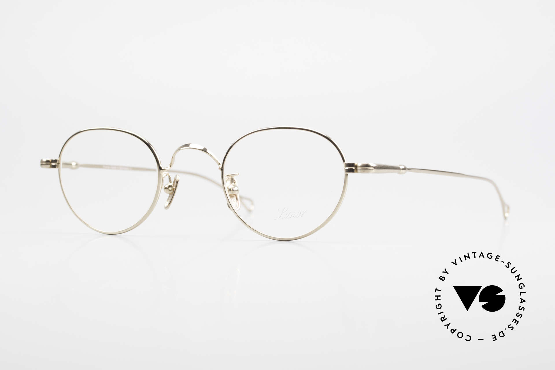 Lunor V 107 Panto Eyeglasses Gold Plated, LUNOR: honest craftsmanship with attention to details, Made for Men