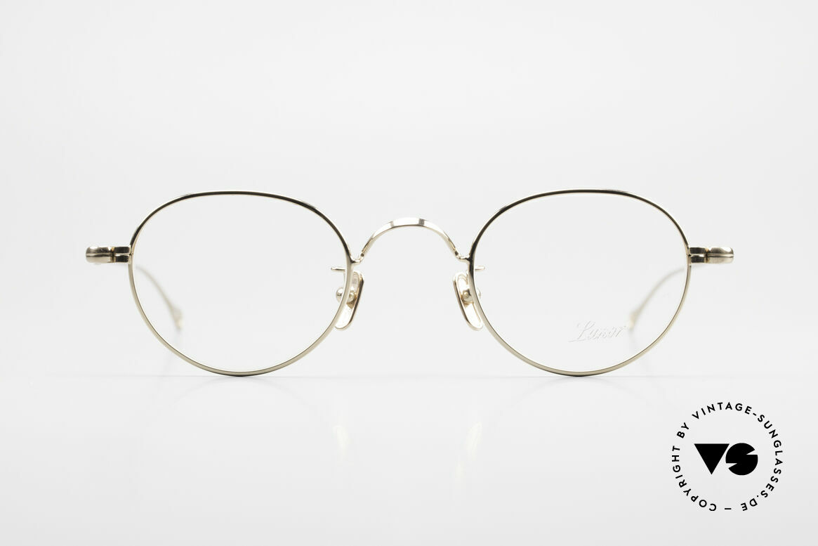 Lunor V 107 Panto Eyeglasses Gold Plated, without ostentatious logos (but in a timeless elegance), Made for Men