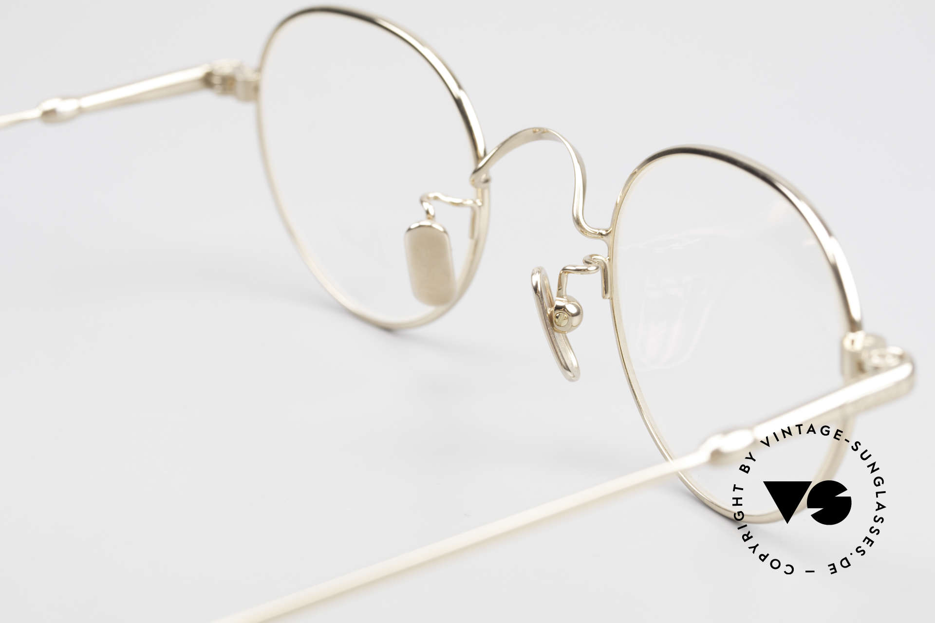 Lunor V 107 Panto Eyeglasses Gold Plated, Size: medium, Made for Men