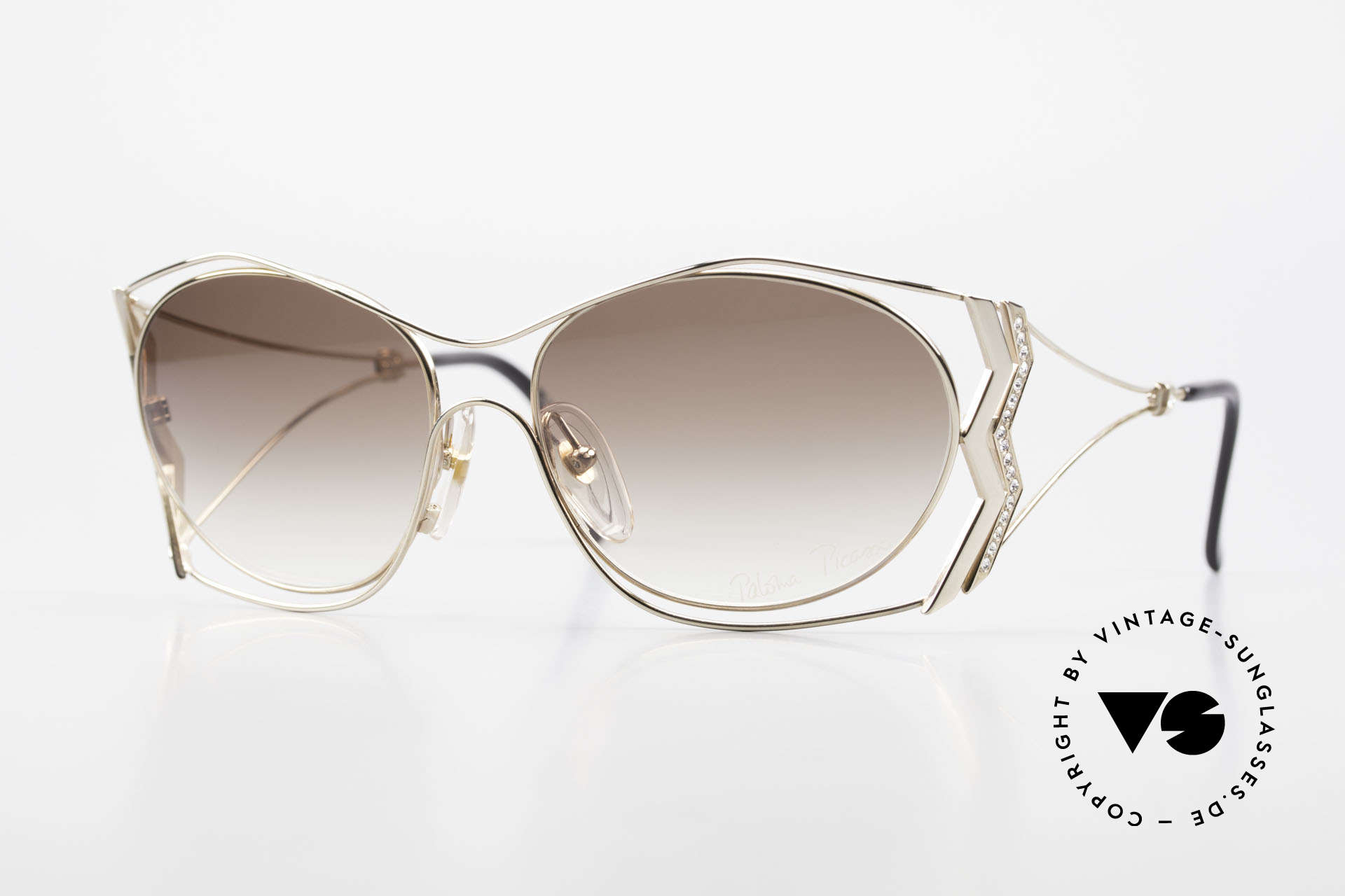 Paloma Picasso 3707 Gold-Plated With Crystal Gems, 90's Picasso shades, gold-plated & with Crystal gems, Made for Women