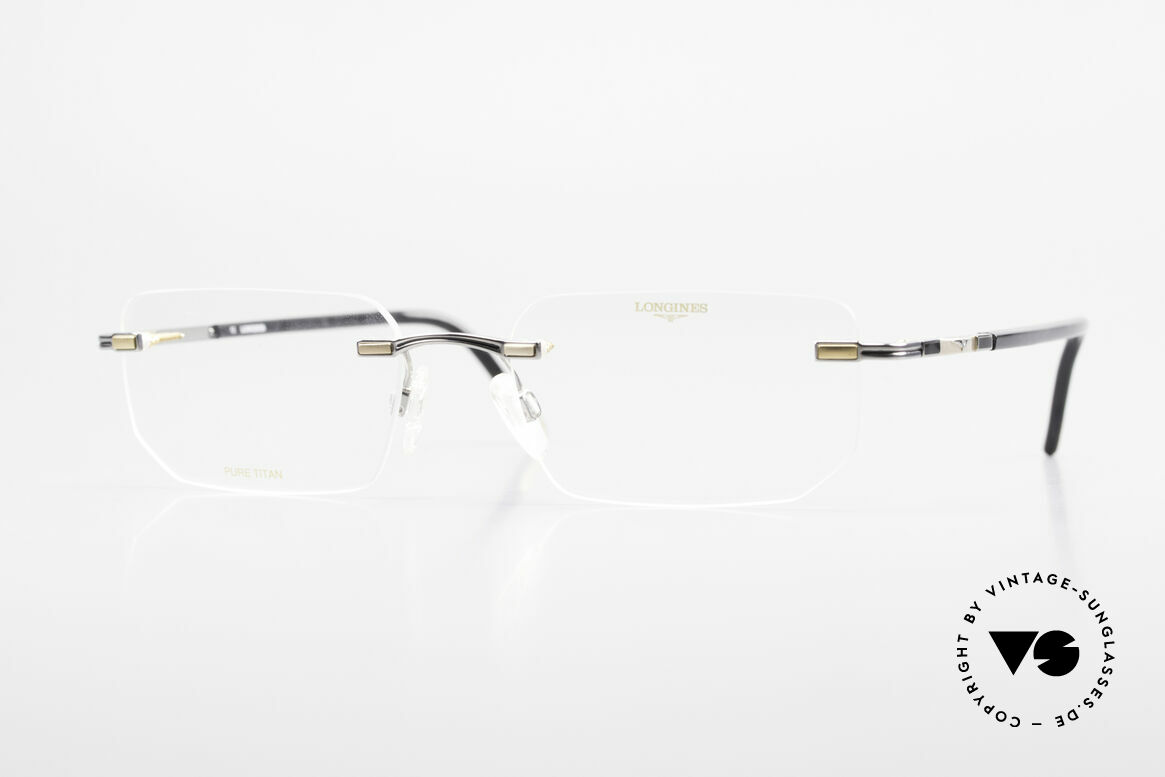 Longines 4238 Rimless 90's Eyeglasses Men, rimless 1990's eyeglases; Pure Titan men's glasses, Made for Men