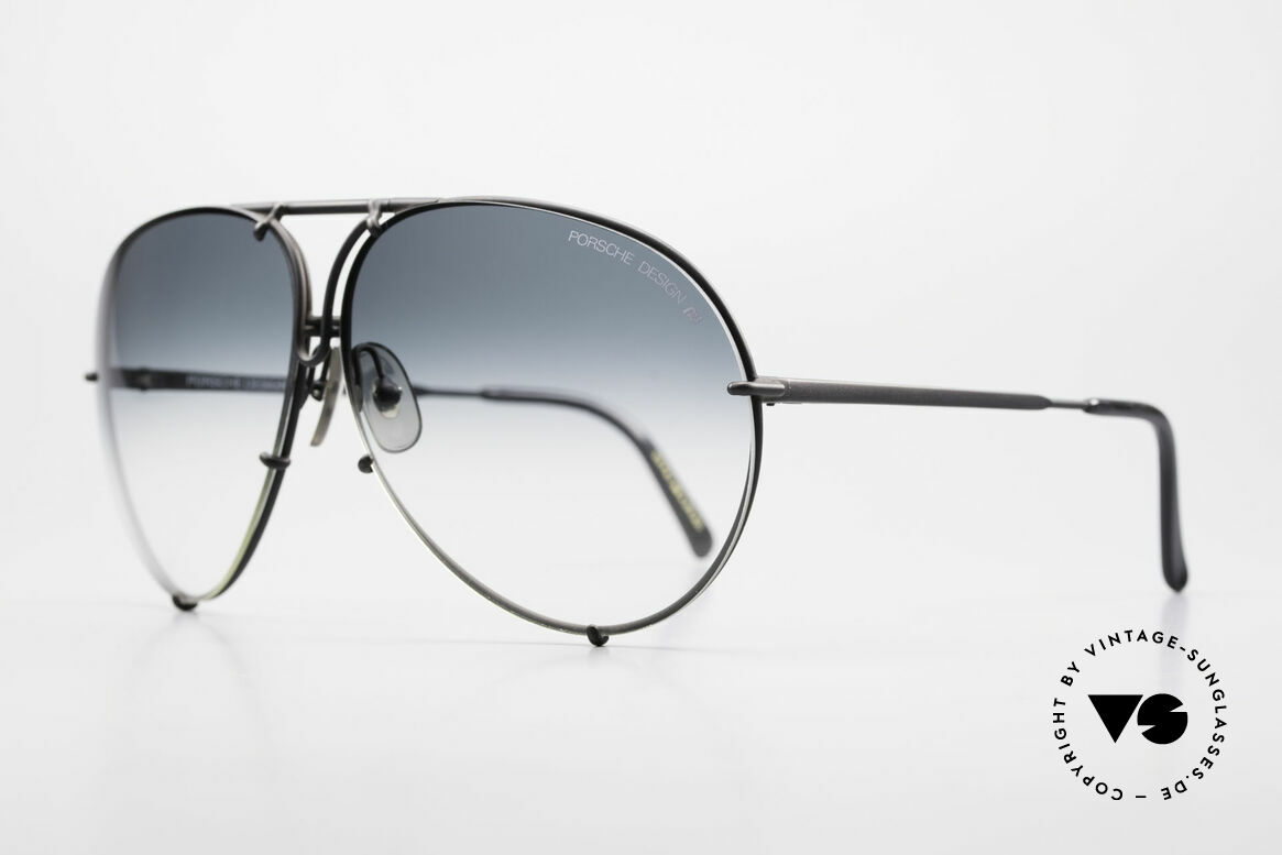 Porsche 5621 Rare 80's Aviator Sunglasses, interchangeable lenses: green-gradient & solid gray, Made for Men