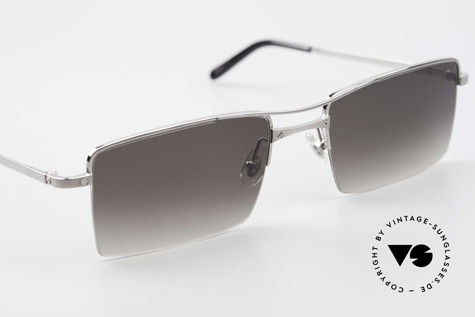 Sunglasses Cartier Semi TDouble Square Men's Titanium Shades