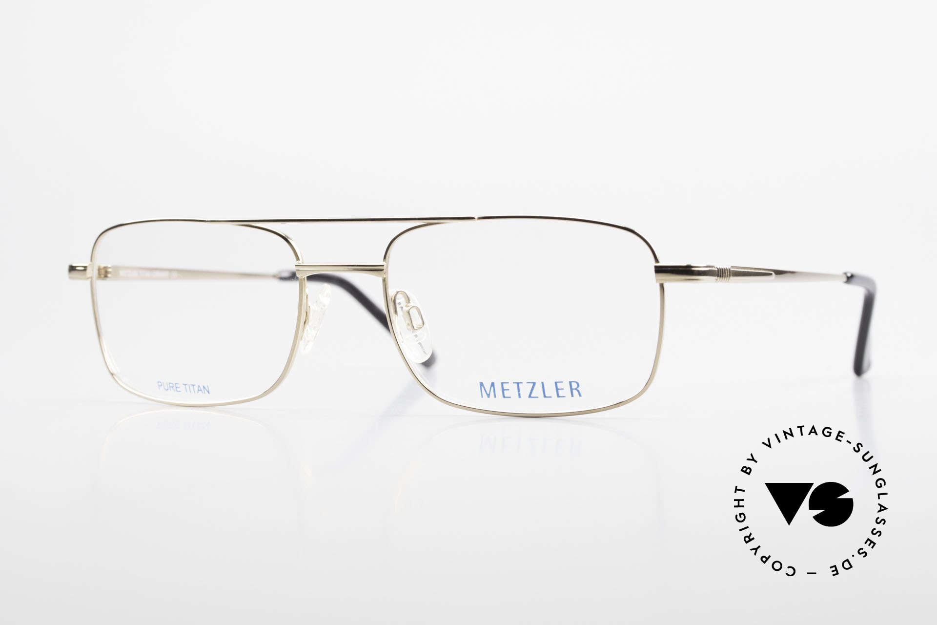 Metzler 1680 90's Titan Frame Gold Plated, METZLER eyeglasses 1680, col 689, size 56/19, 140, Made for Men