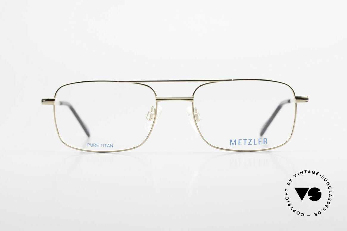 Metzler 1680 90's Titan Frame Gold Plated, vintage men's glasses by Metzler from the early 90s, Made for Men