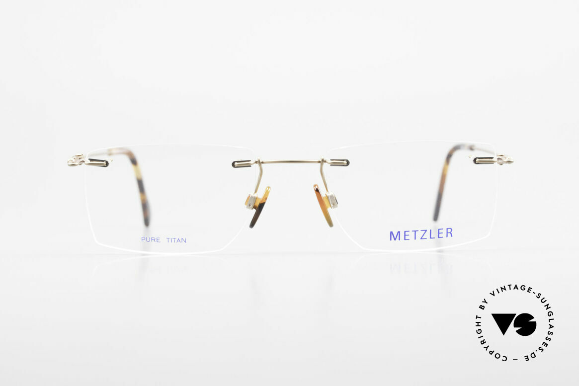 Metzler 1484 Rimless Vintage Glasses Titan, noble 'TITANIUM' frame; rimless and made in Germany, Made for Men