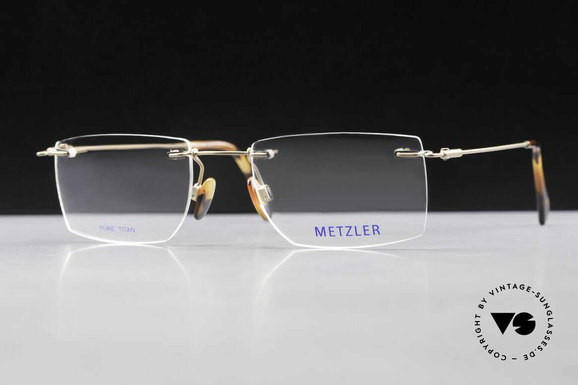 Metzler 1484 Rimless Vintage Glasses Titan, Size: medium, Made for Men