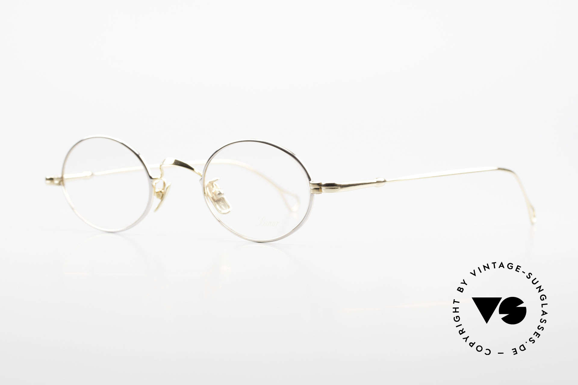 Lunor V 100 Oval Vintage Glasses Bicolor, model V100: oval eyeglass-frame, full rim (unisex specs), Made for Men and Women
