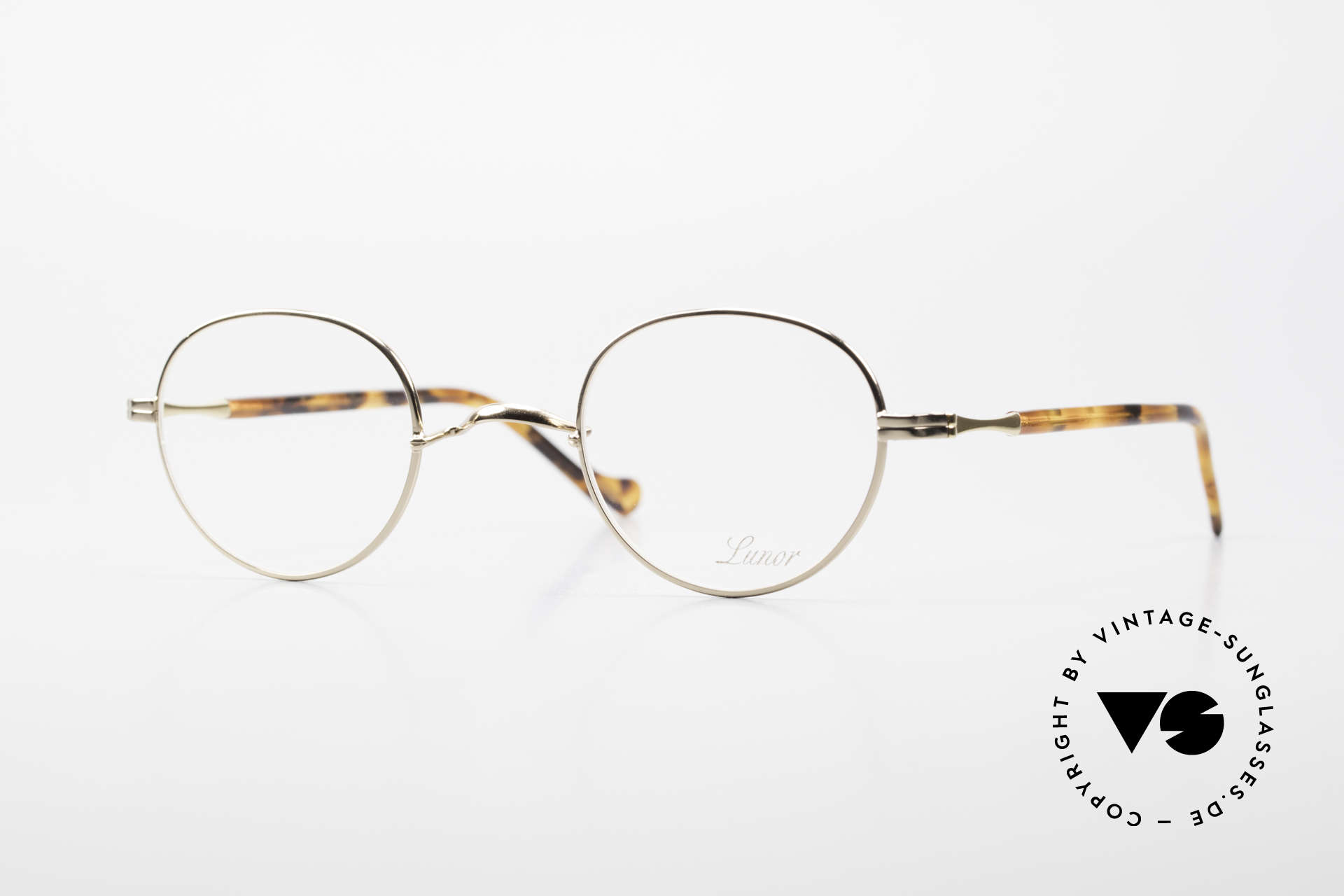 Lunor II A 22 Round Lunor Specs Gold Plated, Lunor glasses of the II-A series: metal & acetate combi, Made for Men and Women