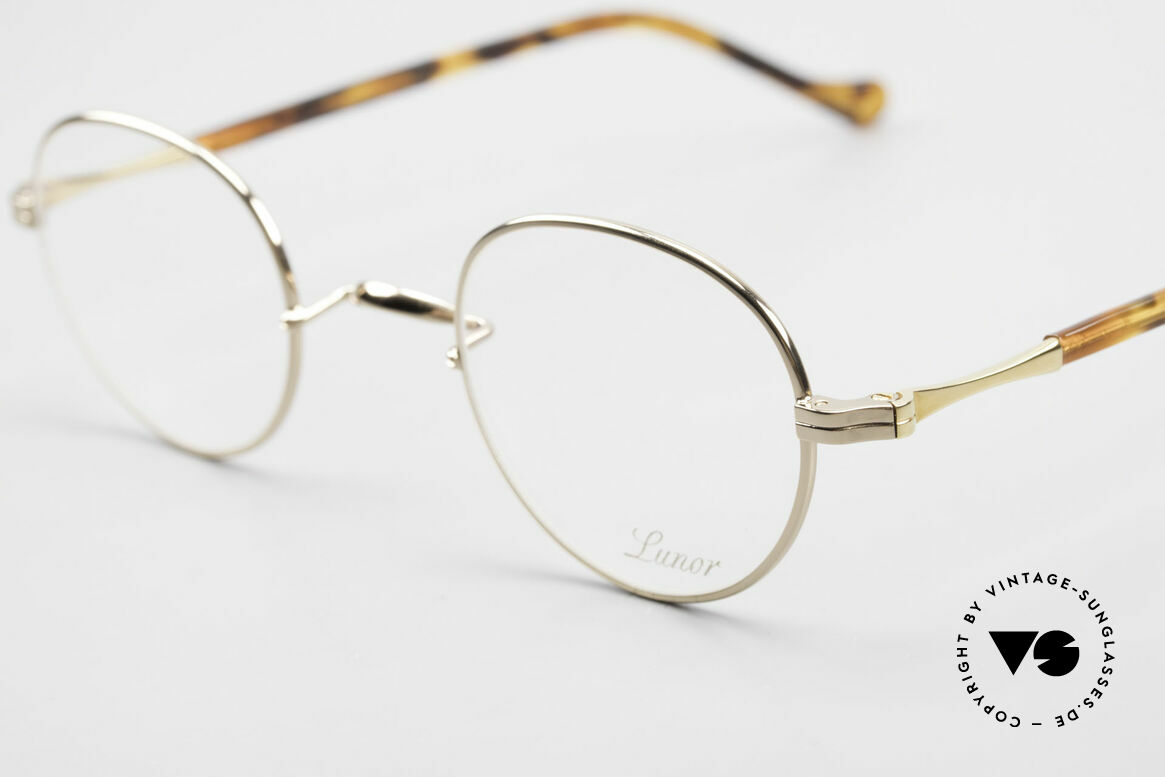 Lunor II A 22 Round Lunor Specs Gold Plated, traditional German brand; quality handmade in Germany, Made for Men and Women