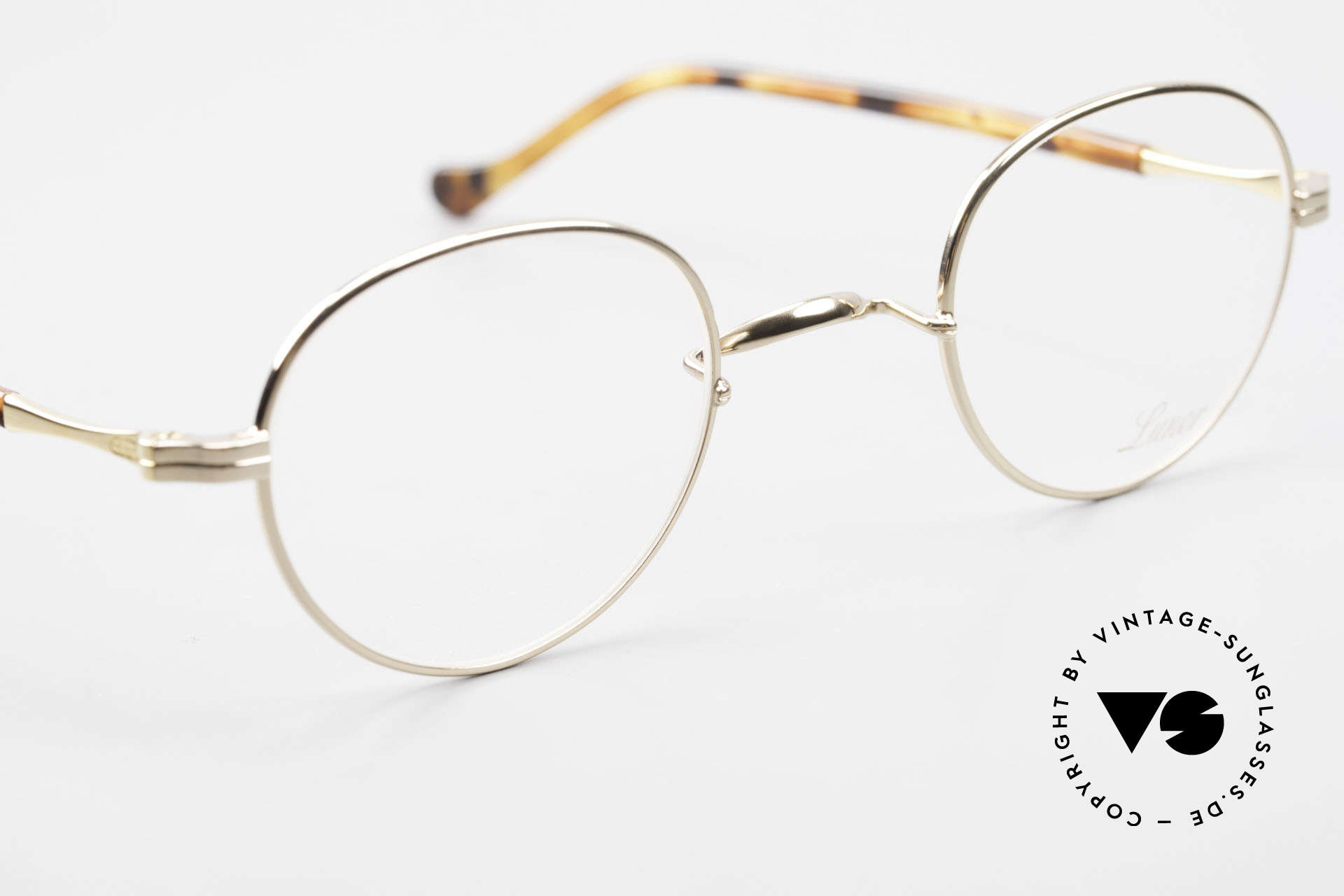 Lunor II A 22 Round Lunor Specs Gold Plated, unworn RARITY (for all lovers of quality) from app. 2010, Made for Men and Women