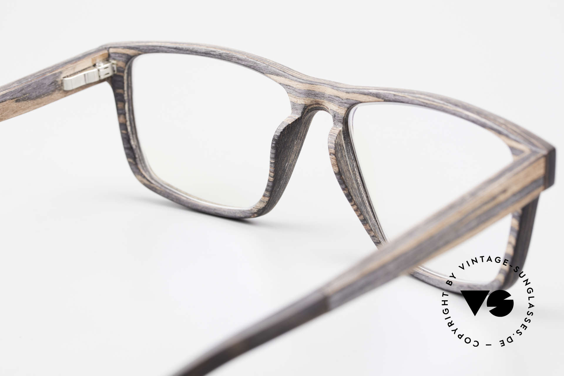 Kerbholz Nils Wood Frame Square For Men, unworn pair with flexible spring hinges (1. class fit), Made for Men