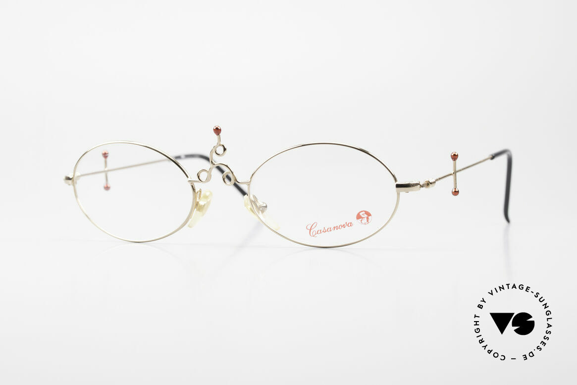 Casanova Arché 1 Art Glasses 80's Gold Plated, glamorous CASANOVA luxury eyeglasses from the 80's, Made for Women