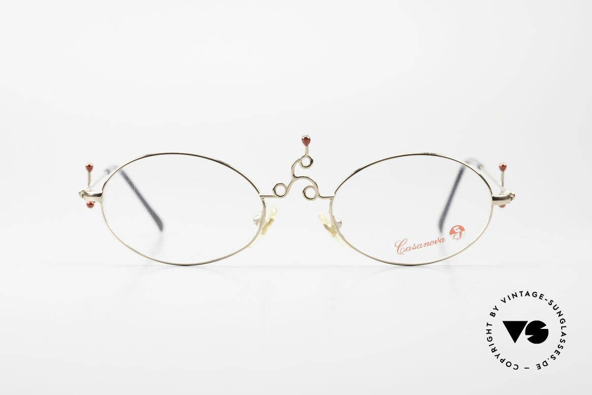 Casanova Arché 1 Art Glasses 80's Gold Plated, distinctive Venetian design in style of the 18th century, Made for Women