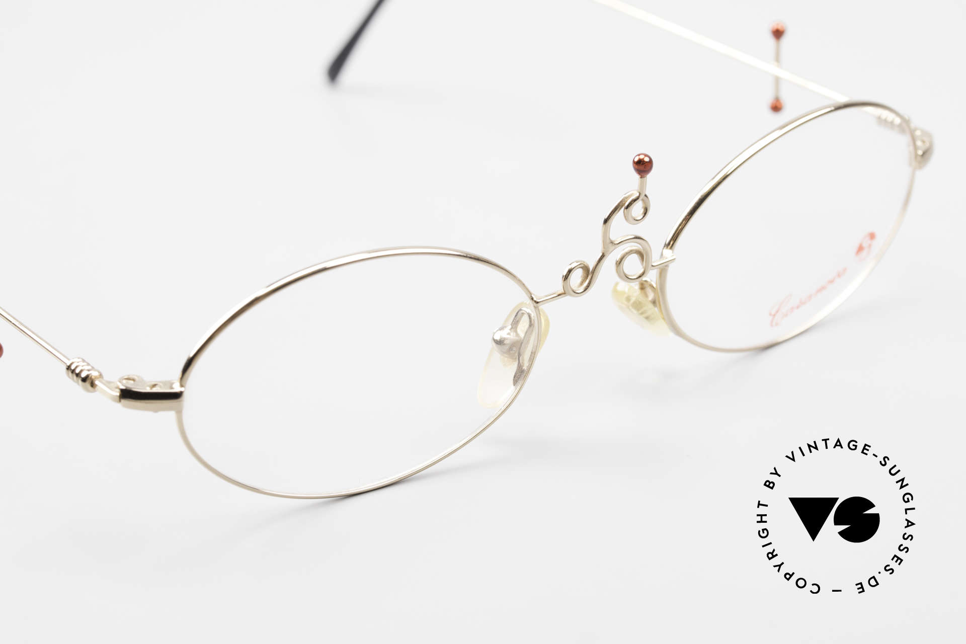 Casanova Arché 1 Art Glasses 80's Gold Plated, the metal frame can be glazed optionally (optical / sun), Made for Women