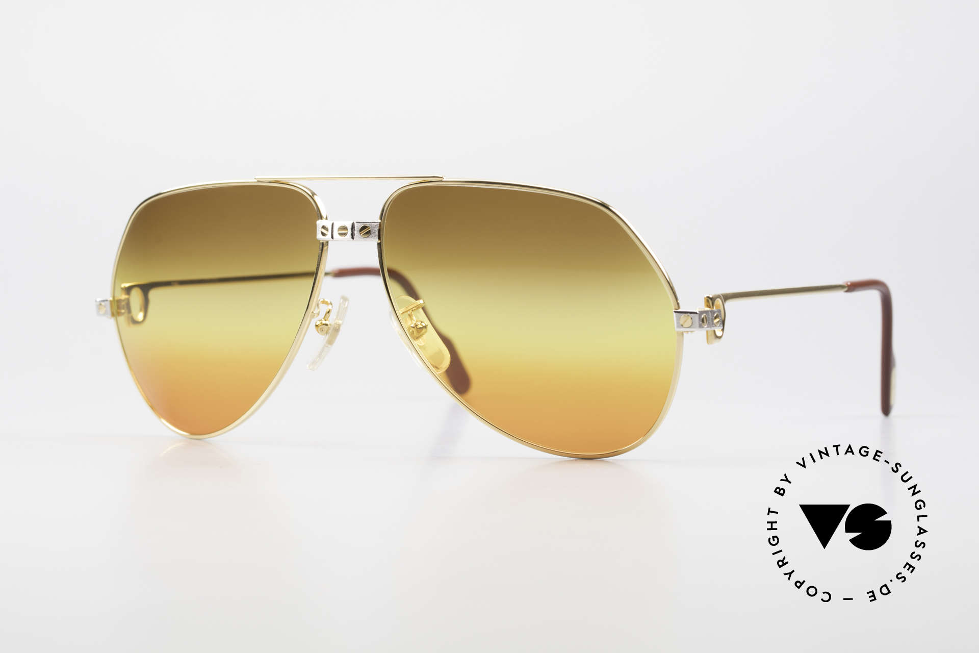 Cartier Vendome Santos - L Triple Gradient Desert Sun, legendary 1980's CARTIER Vendome Santos sunglasses, Made for Men